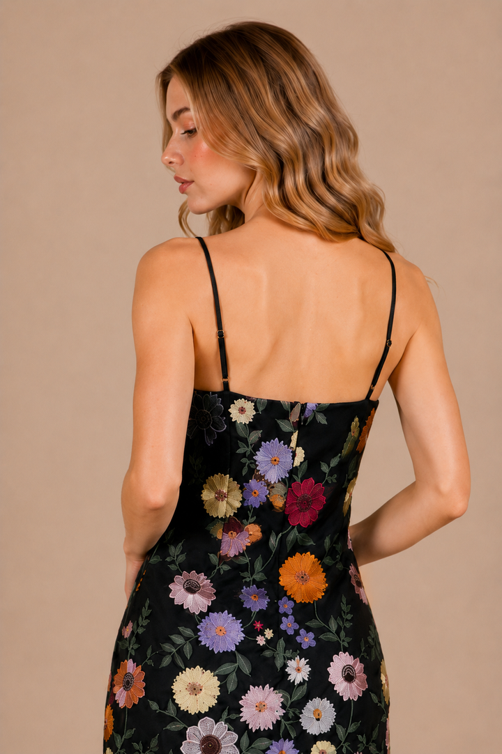 Bloomscape Embroidered Midi Dress