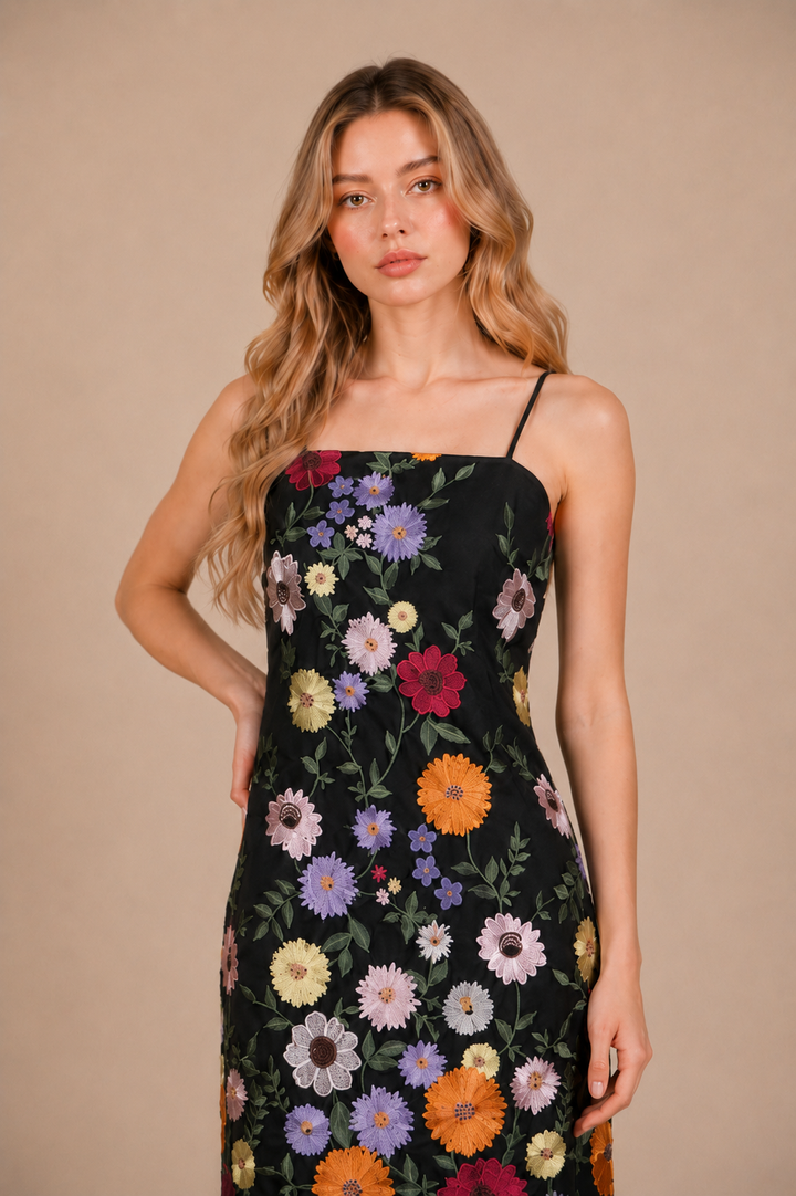 Bloomscape Embroidered Midi Dress