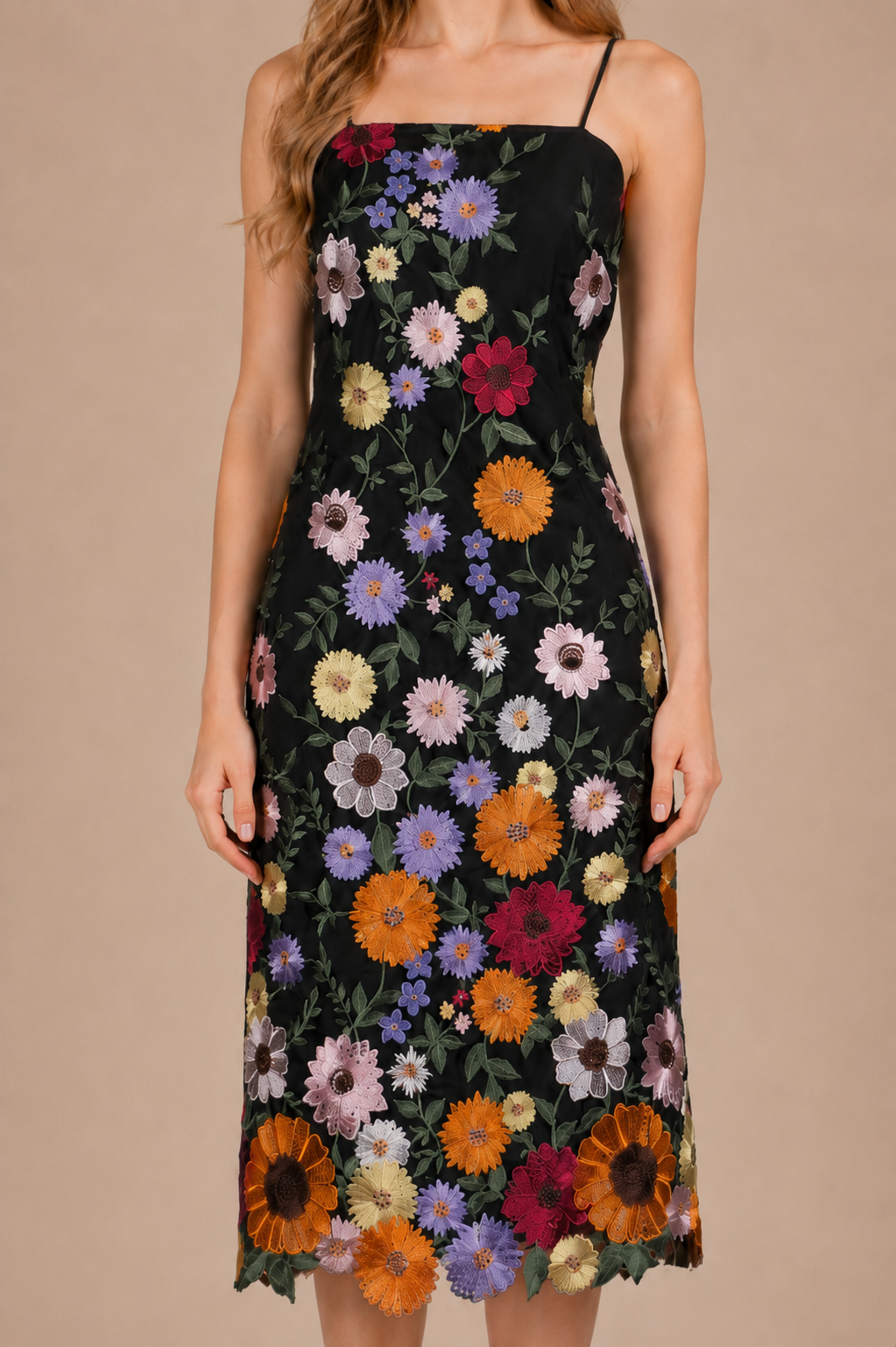 Bloomscape Embroidered Midi Dress