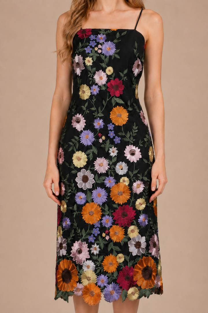 Bloomscape Embroidered Midi Dress