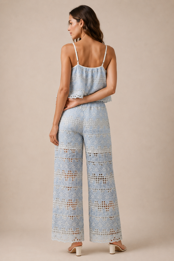Schiffli Embroidered Cutwork Lace Co-Ord Set