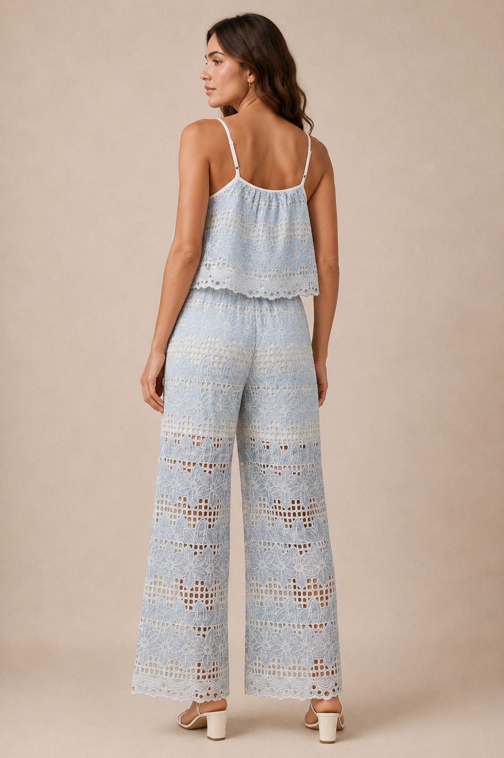 Schiffli Embroidered Cutwork Lace Co-Ord Set