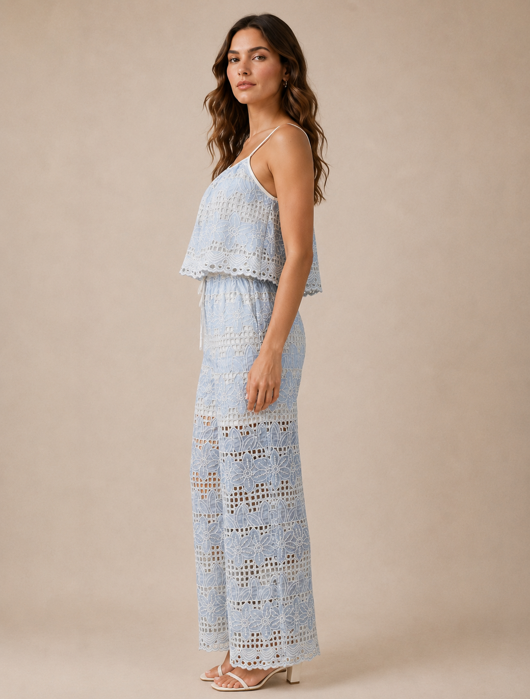 Schiffli Embroidered Cutwork Lace Co-Ord Set