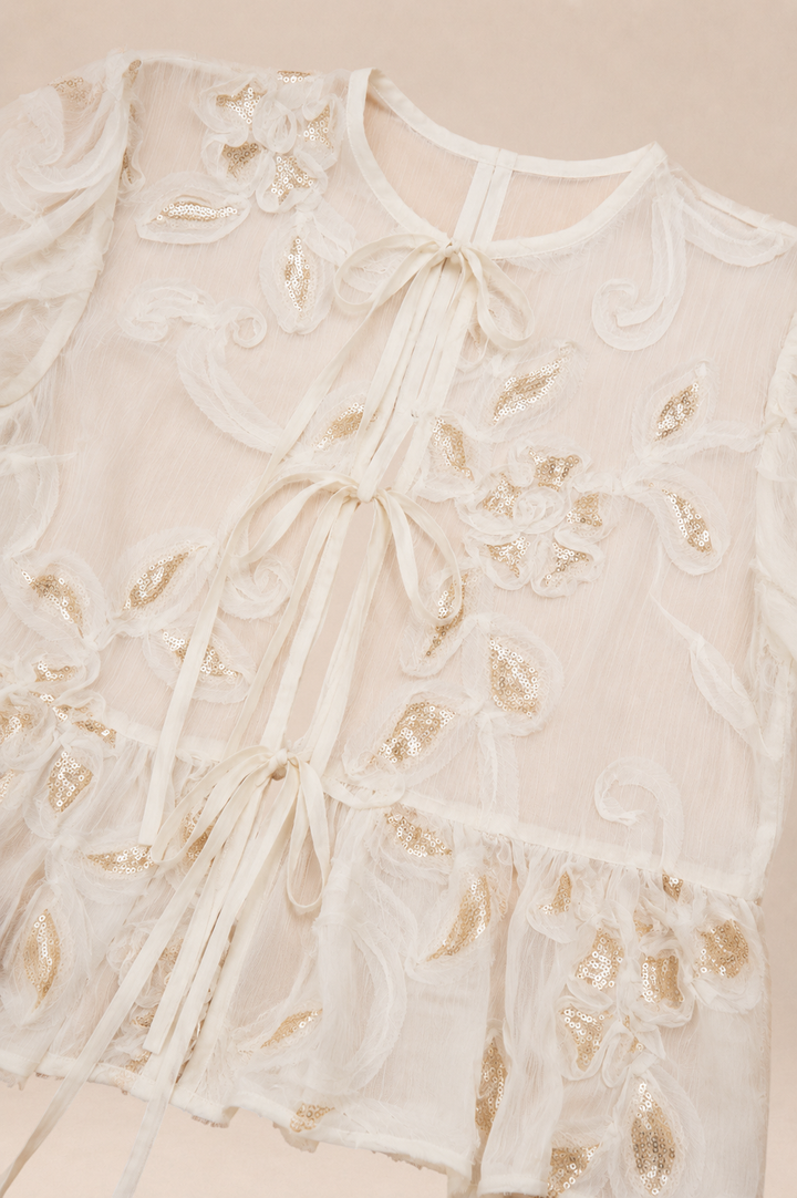 Petal Whisper Front-Tie Top