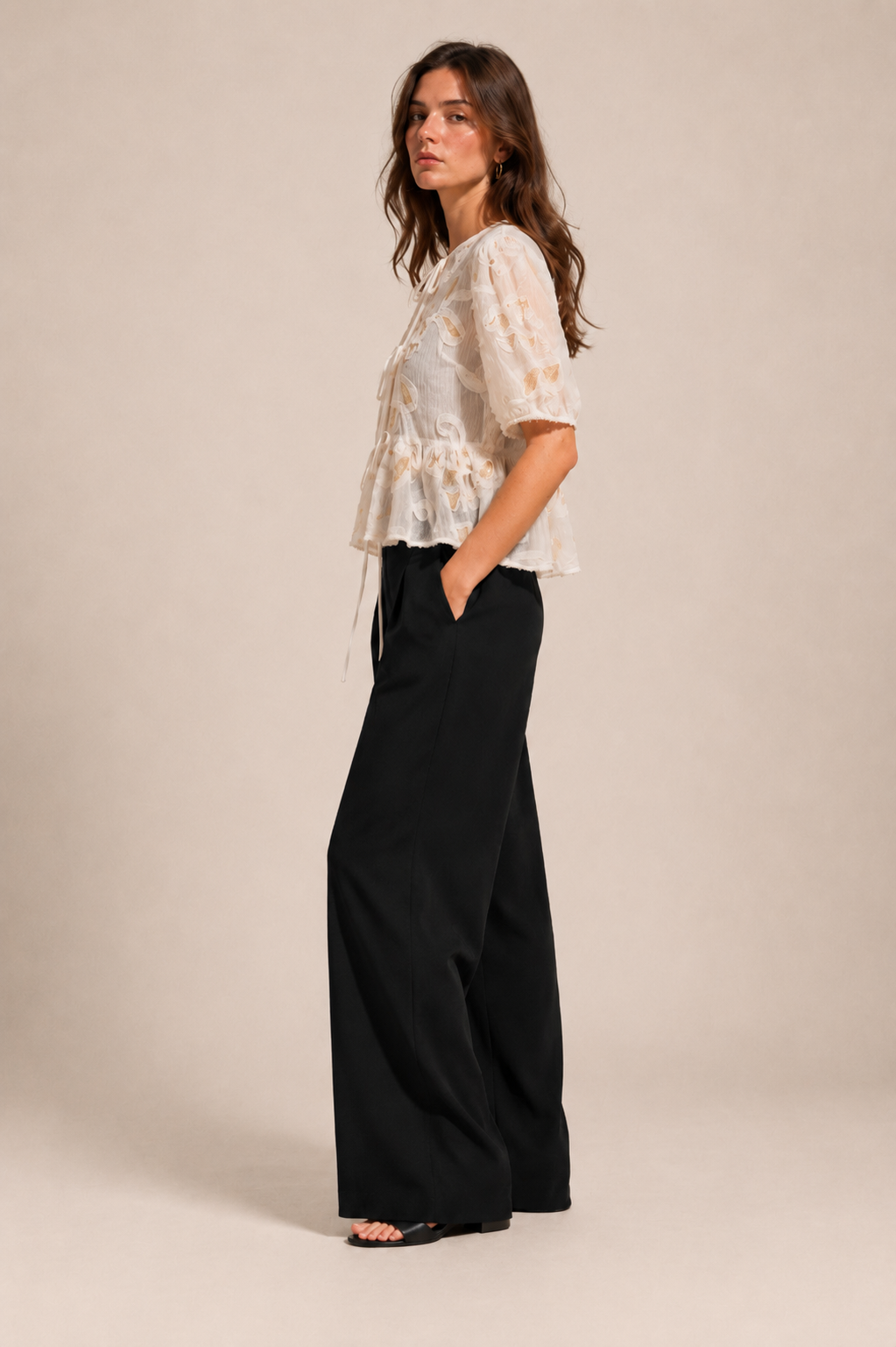 Petal Whisper Front-Tie Top