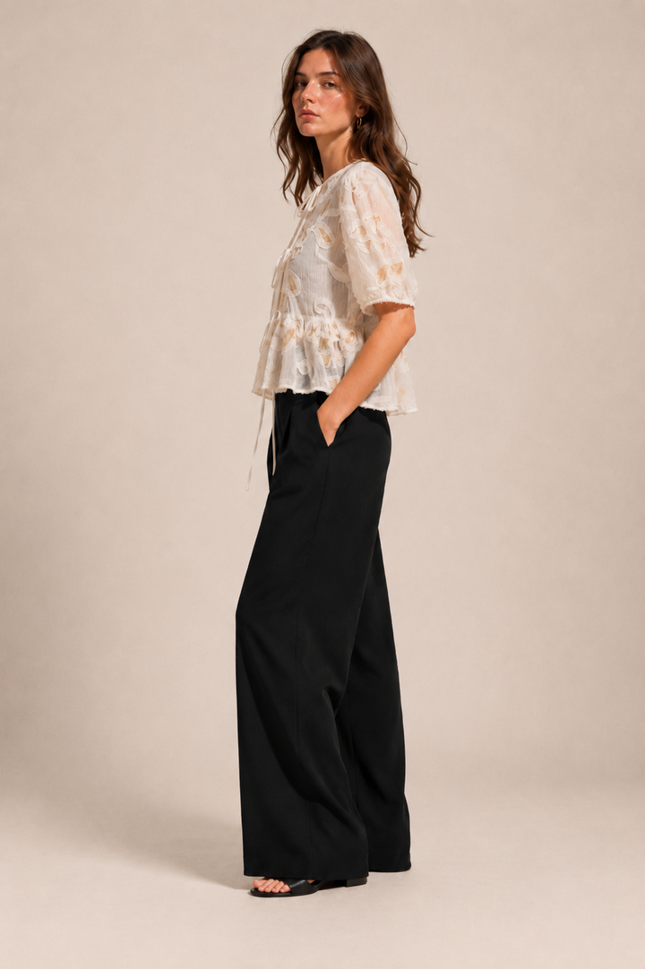 Petal Whisper Front-Tie Top