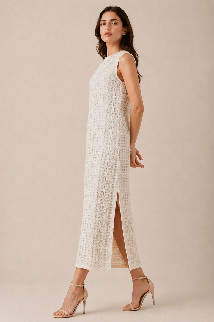 Textured Ribbon Maxi Dress