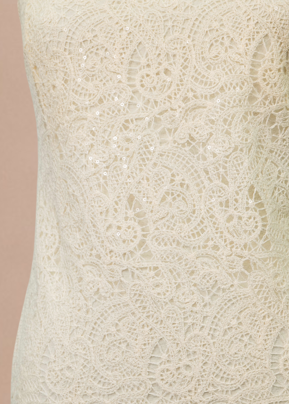 Cord Embroidered Lace Midi Dress