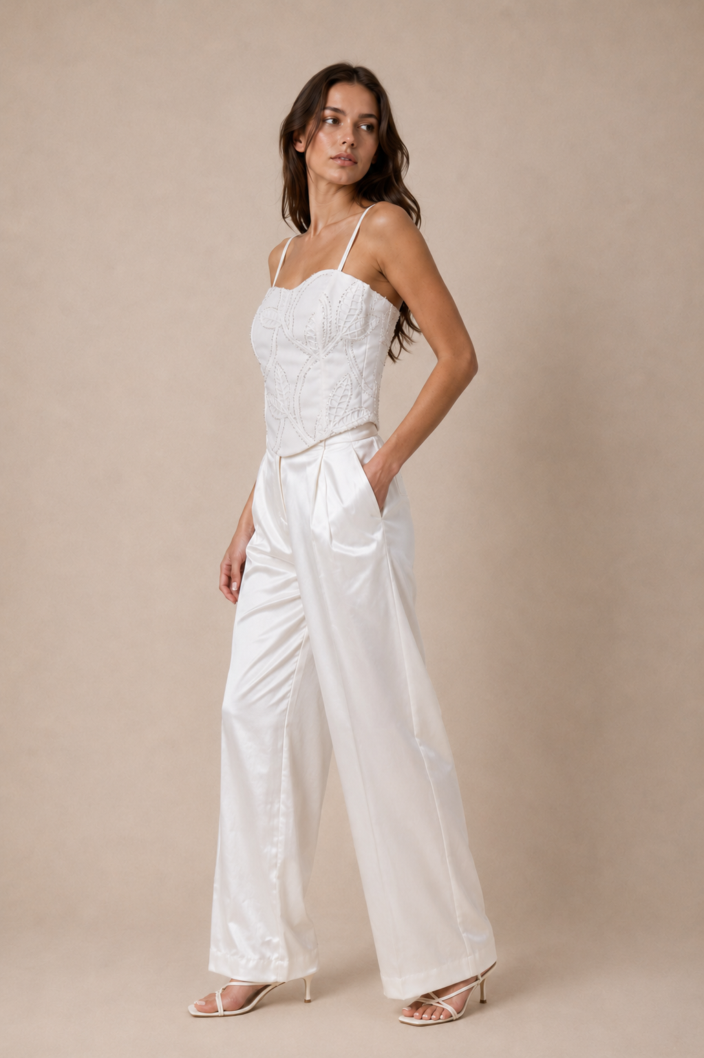Sequin Embroidered Corset Top