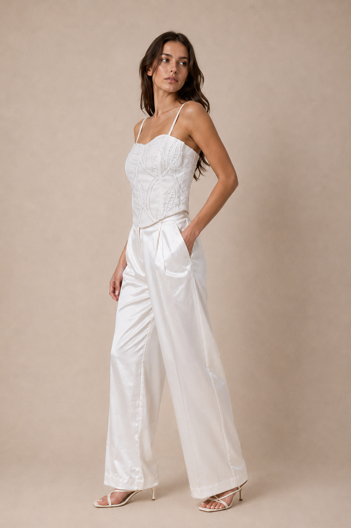 Sequin Embroidered Corset Top