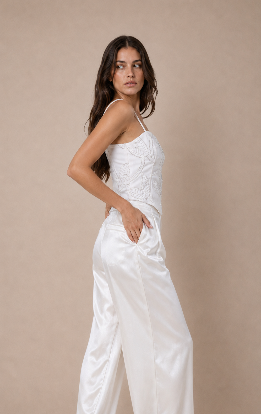 Sequin Embroidered Corset Top
