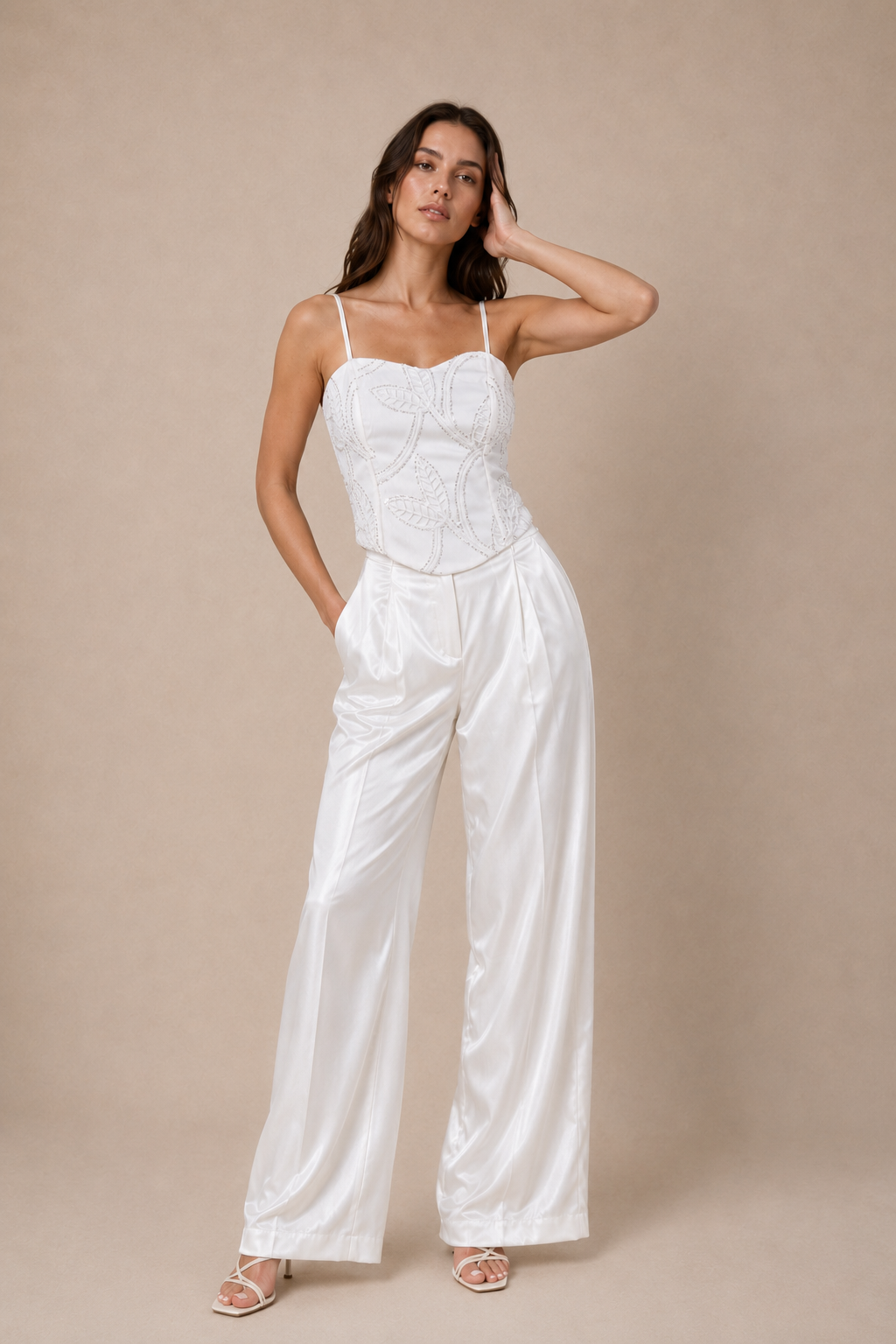 Sequin Embroidered Corset Top