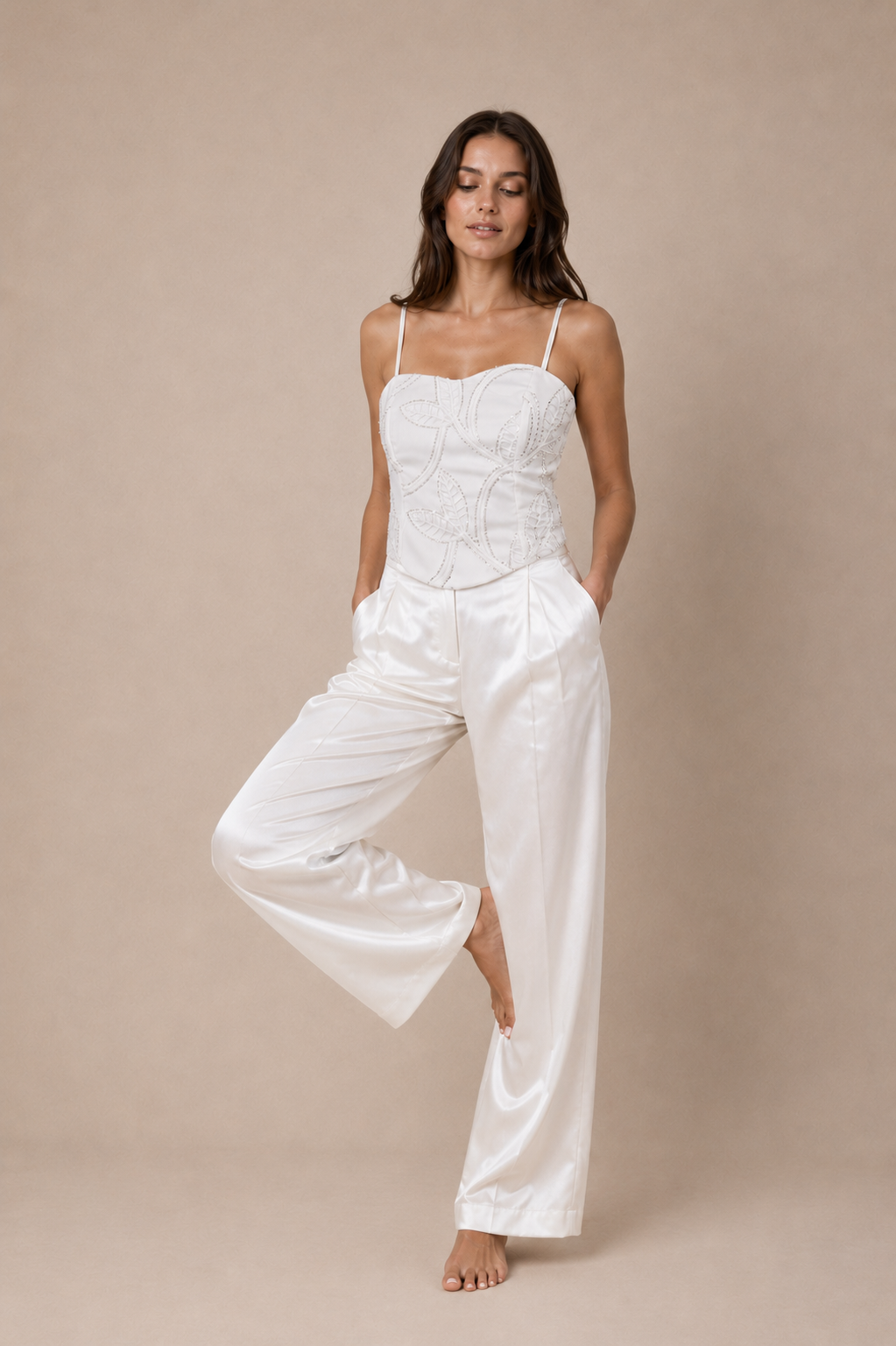 Sequin Embroidered Corset Top