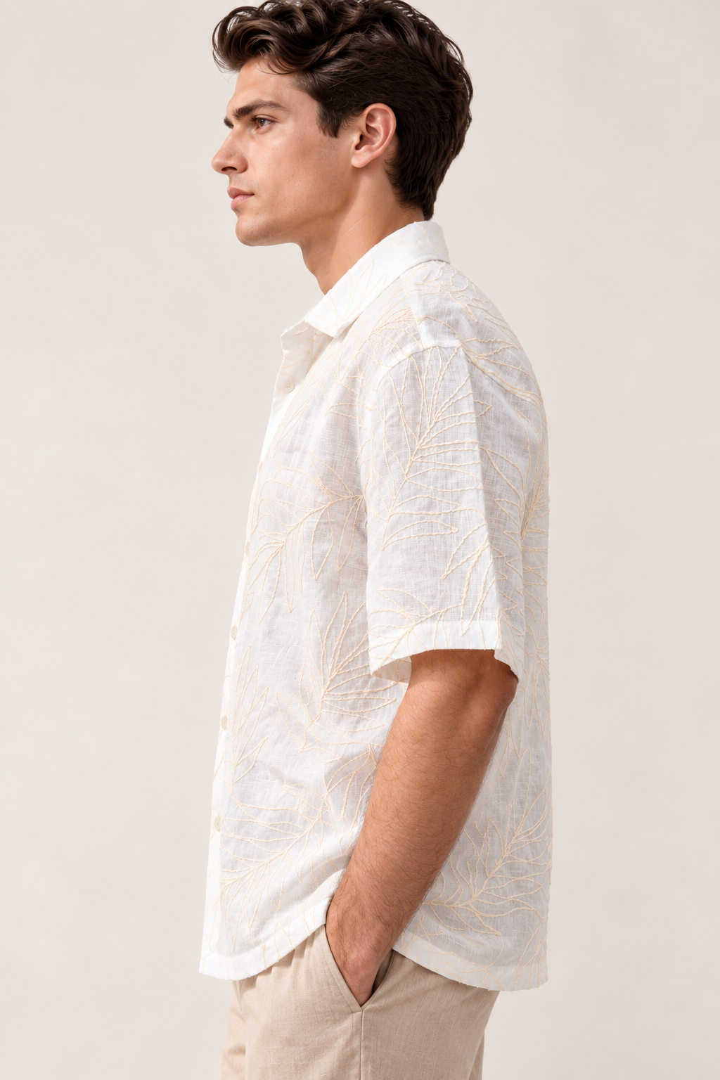 Off-White Botanical Embroidered Shirt