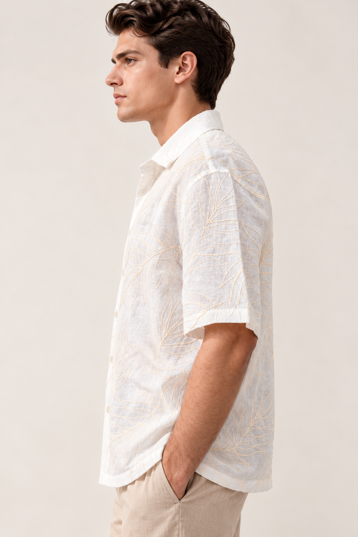 Off-White Botanical Embroidered Shirt
