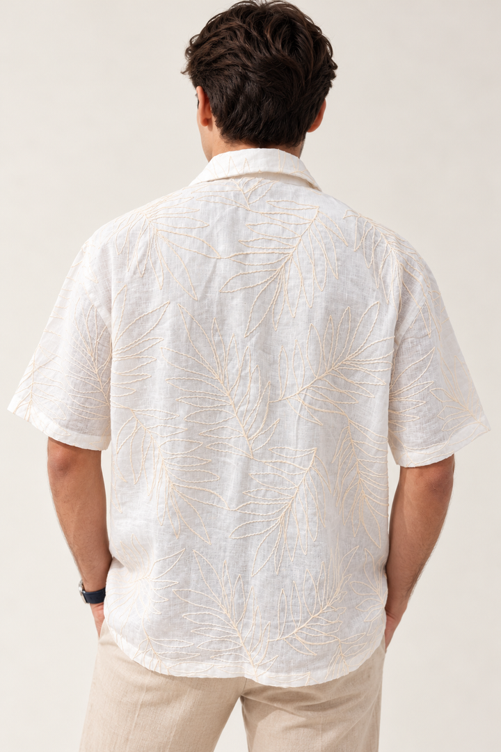 Off-White Botanical Embroidered Shirt