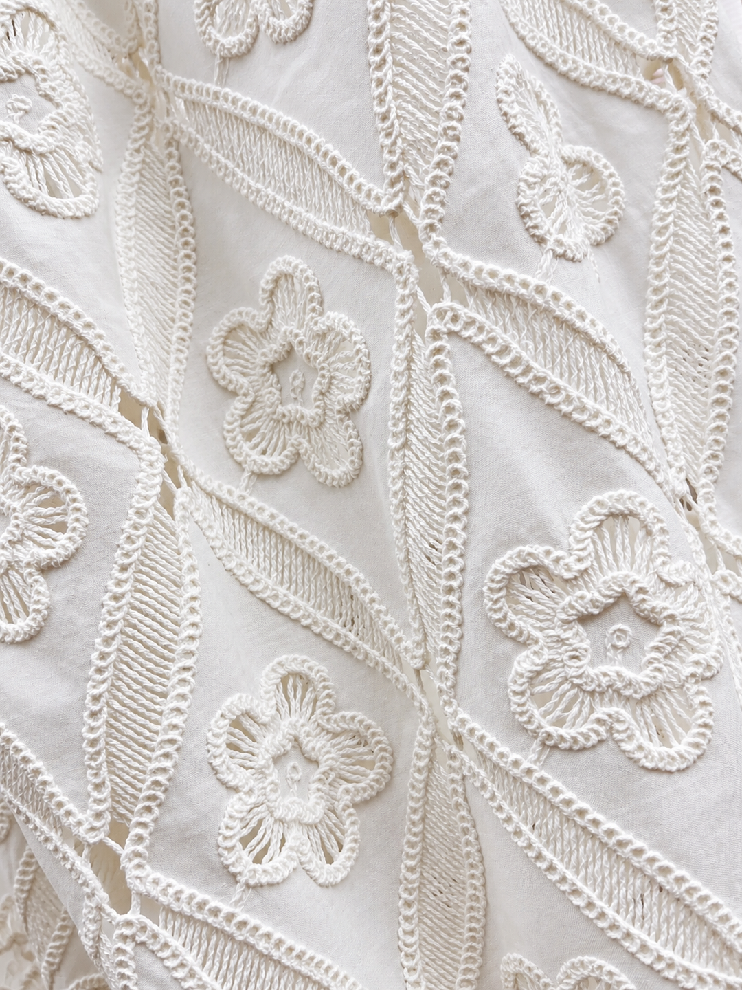 White Fleur Embroidered Camisole &amp; Wide-Leg Trouser Co-ord Set