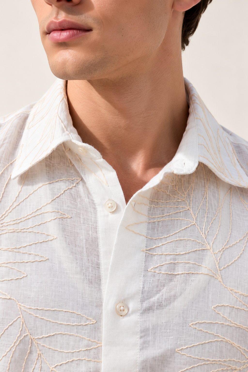 Off-White Botanical Embroidered Shirt