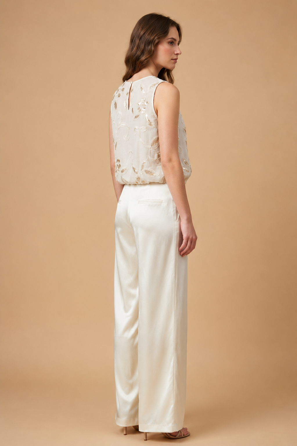 Ivory Petal Embroidered Balloon Top