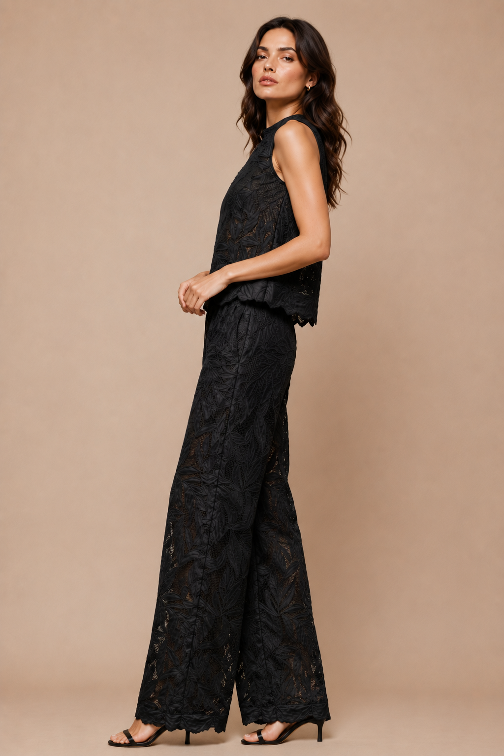 Leaf Lace Back-Tie Co-Ord Set
