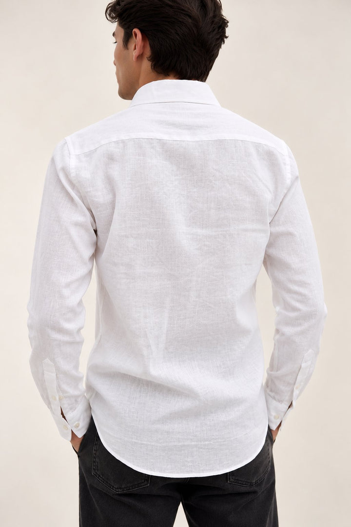 Classic White Ramie Cotton Shirt