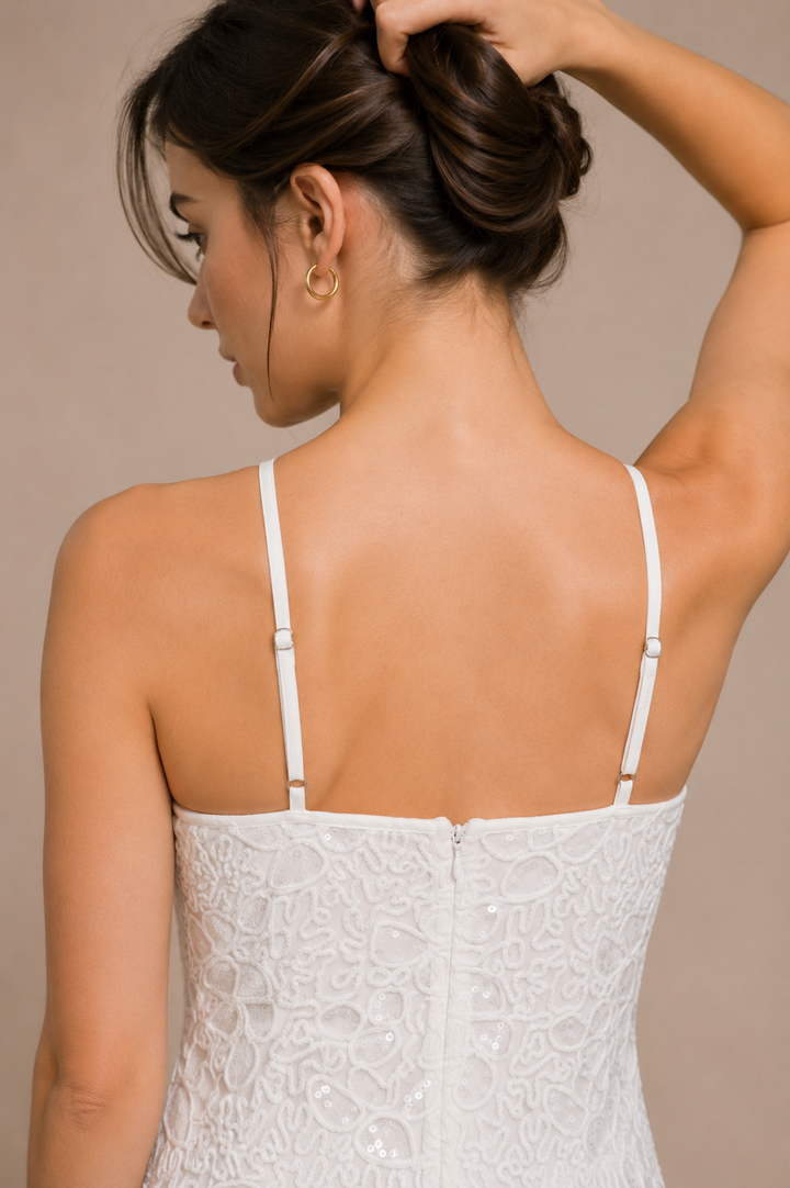 Sequin Mesh Halter Dress