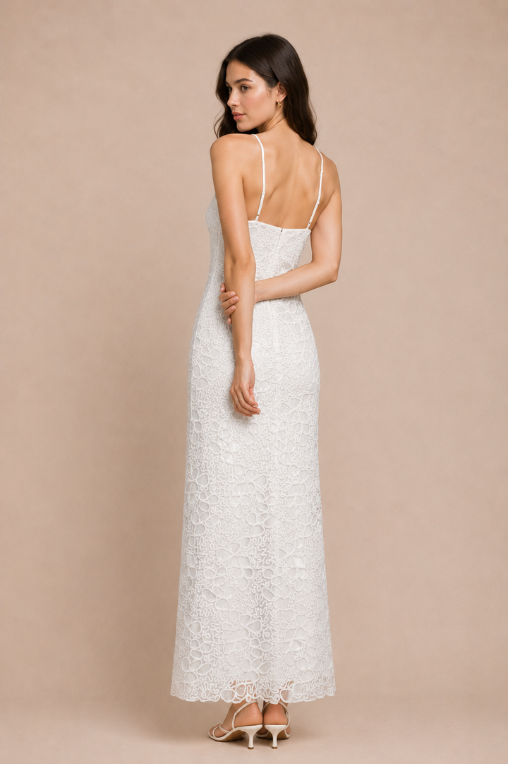 Sequin Mesh Halter Dress