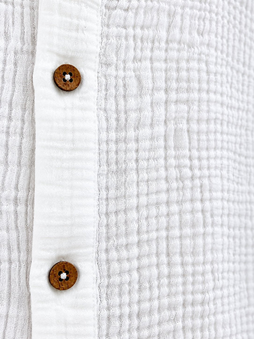 White Crinkle Textured Short Sleeve Shirt