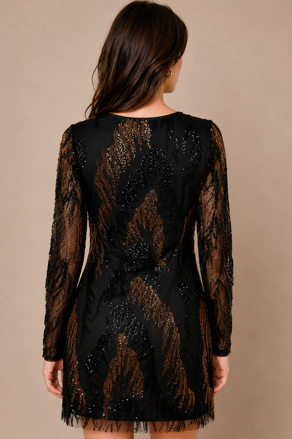 Midnight Ember Sequin Mini Dress